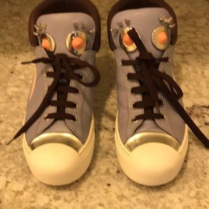 FENDI monster high top leather sneakers 💯